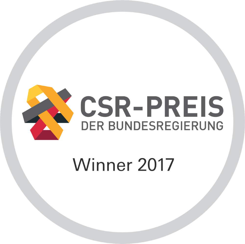 <strong>Câștigător al Premiului pentru responsabilitate socială corporativă</strong> acordat de guvernul federal german, 2017